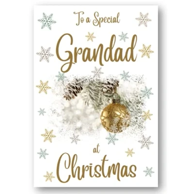 Image of Second Ave Grandad Christmas Gold Bauble Xmas Holiday Festive Greetings Card