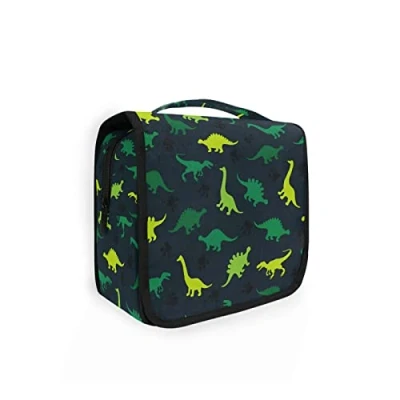 Image of Moyyo Cute Dinosaurs Animals Paw Toiletry Bag Travel Wash Organised Hanging Gym Camping Portable Cosmetic Organiser for Women Girls Kids