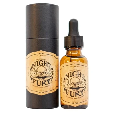 Image of Moustache Wax Remover For Handlebar Moustaches by Death Grip Strong Hold Mustache Night Fury 1oz or 30ml