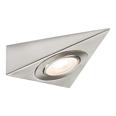 Image of KnightsBridge 230V LED Triangular Under Cabinet Light Brushed Chrome 3000K