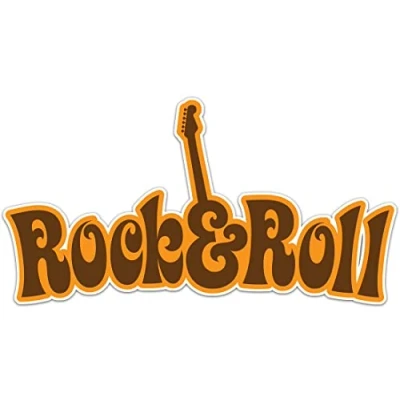 Image of Pack of 4 Rock &amp; Roll Vinyl Decal Sticker Car Wall Laptop Scrapbook Campervan Caravan Bumper Window