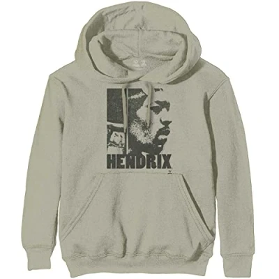 Image of Jimi Hendrix Hoodie Let Me Live Logo Official Unisex Sand Pullover L