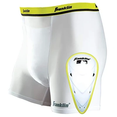 Image of Franklin Sports Youth Compression Short with Cup Large/X Large, White