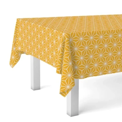 Image of Martina Home Oilcloth Tablecloth Polygon Mustard 140 x cm