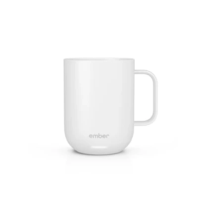 Image of New Ember Temperature Control Smart Mug 2, 295 ml, White, 1.5 hr Battery Life App Controlled Heated Coffee Improved Design