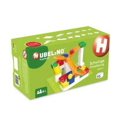 Image of Hubelino 420411 Marble run Cradle Chute Expansion Set Compatible with popular building block system 46 pieces for Ages 4 and Up (Made in Germany)