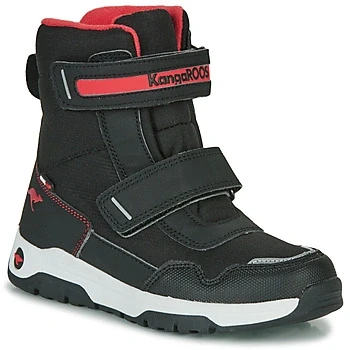 Image of Kangaroos Sharp Unisex Winter boots for kids, Size: 10K, Jet black/fiery red Imitation leather/ textile