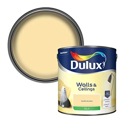 Image of Dulux Walls &amp; Ceilings Silk Emulsion Paint, Vanilla Sundae, 2.5 Litres