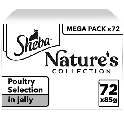 Image of SHEBA Natures Collection Cat Pouches Poultry in Jelly 72x85g pack