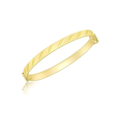 Image of CARISSIMA Gold Children&#039;s 9ct Yellow Diamond Cut Double Oblique Extendable Baby Bangle