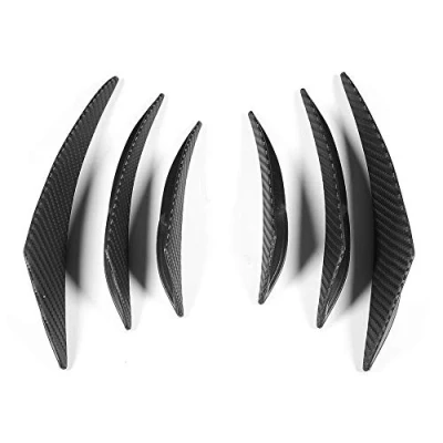 Image of KIMISS 6pcs Rear Bumper for Cars Fins Canards Diffuser Front Spoile Carbon Fiber Texture Car Fin Canard Splitter Valence Spoiler Lip