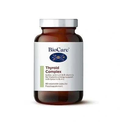 Image of BioCare Thyroid Complex Iodine, Selenium, Vitamins B2 &amp; B3 for Energy Support with Zinc Tyrosine 60 Capsules