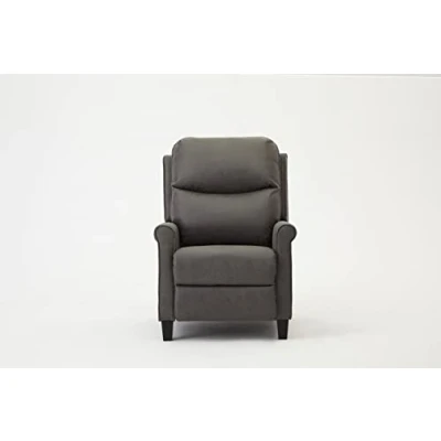 Image of Home Detail Recliner Armchair Air Leather And Tartan Chair High Back Sofa Lounger (Grey Leather)