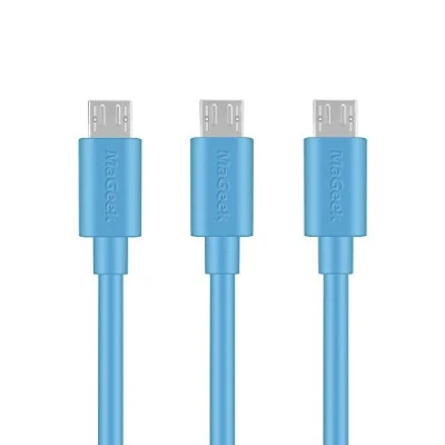 Image of MaGeek Micro USB Cables, [Pack of 3pcs] 3.3ft / 1.0m Premium Data Cables High Speed Sync and Charge for Samsung, HTC, Sony, Motorola, LG, Google, Nokia More (Blue)
