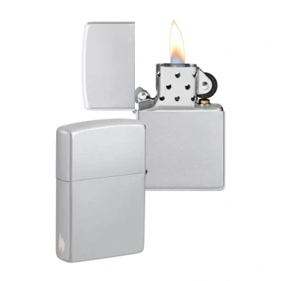 Image of Zippo Lighter, Metal, Satin Chrome, One Size