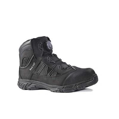 Image of Rock Fall Ohm Black Electrical Hazard Steel Toe Cap Boot, Water Repellent Safety Boots, SRC Slip Rated Work, Protective Midsole and Non Metallic UK 10