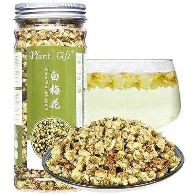 Image of Plant Gift White Plum Blossom Tea 白梅花 Dried Flower Tea, Green Loose Organic Health Herbal Bossom Freckle 35g