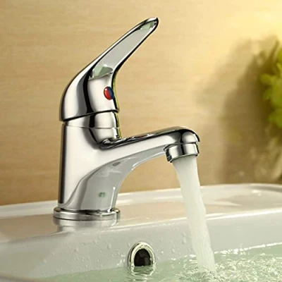 Image of Nes Home Bathroom Single Lever Chrome Mono Basin Sink Mixer Tap with Waste