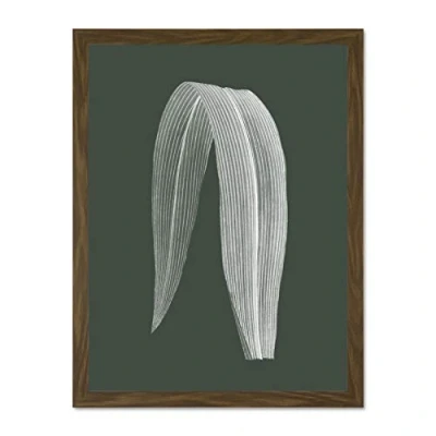 Image of Wee Blue Coo Botanics Hunter Folded Leaf Large Brown Framed Art Print Wall Poster 18x24 inch