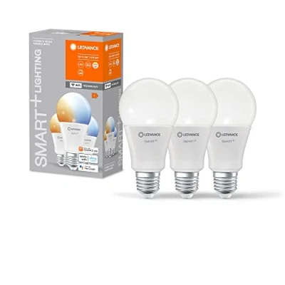 Image of LEDVANCE Smart LED lamp with WiFi Technology, E27 base matt Optics,Light Colour Changeable (2700K 6500K), 1521 Lumen, 100W replacement, dimmable, 3 Pack