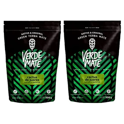Image of Verde Mate Cactus de Juarez 1000g (2x500g), Yerba Tea from Brazil, Fruity with Prickly Pear, Natural Caffeine Source, Delicate, Vegan, Gluten Free