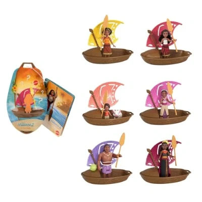 Image of Mattel Disney Moana 2 Wayfinder Wonders Toy Set with Surprise Small Doll, Canoe &amp; Accessory, Inspired by the Movie (Styles May Vary), JBT43