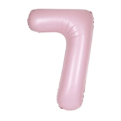 Image of Giant Foil Number 7 Balloon 86 cm Matte Baby Pink