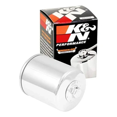 Image of K&amp;N Motorcycle Oil Filter: High Performance, Premium, Designed to be used with Synthetic or Conventional Oils: Fits Select Harely Davidson, Buell Motorcycles, KN 171C