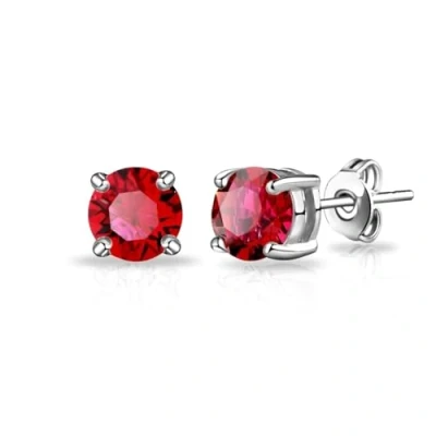 Image of Philip Jones Red Stud Earrings Created with Zircondia® Crystals
