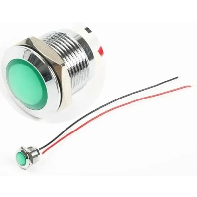 Image of 12mm Metal Indicator Pilot Dash Light Lamp Terminal Screw Panel Car Boat 12V LED (Green)