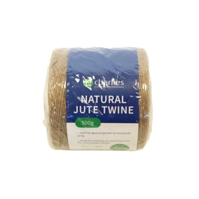 Image of Charlies 500g Natural Brown Biodegradable Jute Twine String, 3 Ply for Gift Wrapping, DIY Crafts, Gardening, Crafting, Christmas Decoration and Floristry