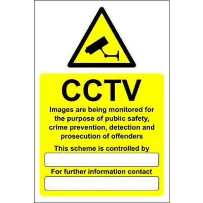 Image of CCTV data compliant GDPR Safety sign Self adhesive sticker 200mm x 150mm
