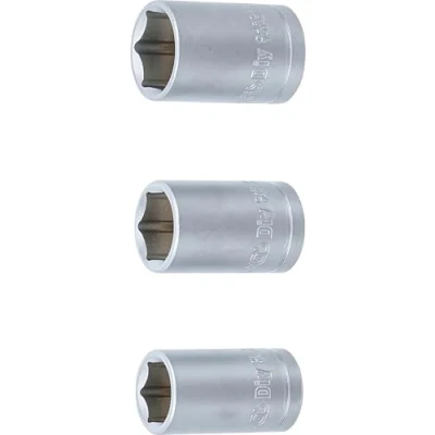 Image of BGS Diy 15125 Socket Set 12.5 mm (1/2&quot;) Drive 15 17 19 3 pcs.