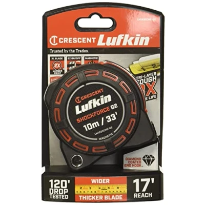 Image of Lufkin Gen 2 Shockforce Tape, Mag,Cme, 33&#039;/10M (LM1235CME 02)