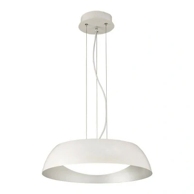 Image of Argenta Ceiling Pendant Small 18W LED 3000K, 1800lm, Matt White, Silver, White Acrylic