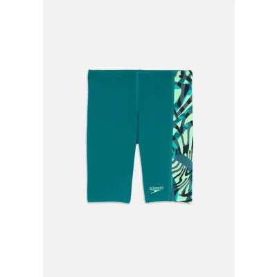 Image of Speedo Boys Digital Panel Jammer Swim Trunks Swimmers Green Size 15 16 Years