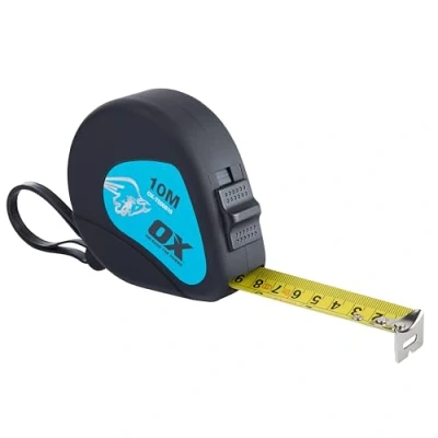 Image of OX Tools T500810 Trade 10m Tape Measure, Black/Blue