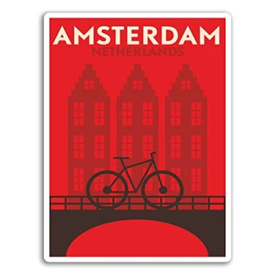 Image of 2 x 10cm Amsterdam Netherlands Vinyl Stickers Sticker Laptop Luggage #19306 (10cm Tall)