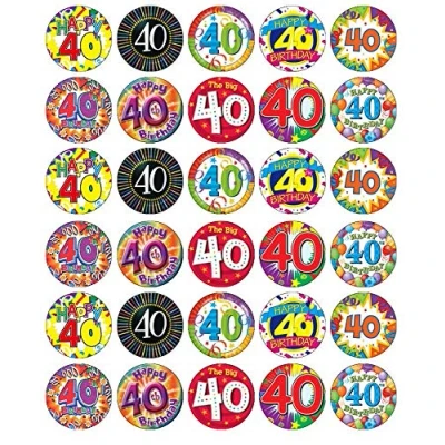 Image of 30 40th Birthday Cupcake Toppers Edible Wafer Paper Fairy Cake Cakes
