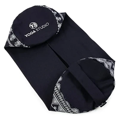 Image of Yoga Studio Spare Organic Cotton Bolster Covers With Handle And Zipper (Elephant Midnight Blue)