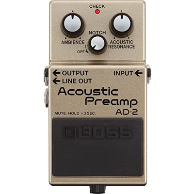 Image of BOSS Ad 2 Acoustic Preamp Guitar Pedal, Electric with Advanced Sound Processing