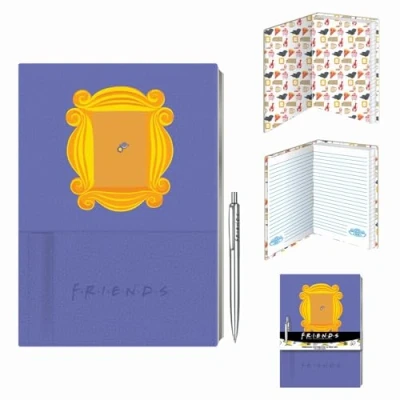 Image of Friends Notebook and Pen Set with A5 Faux Leather Pen, 15x21cm Official Merchandise
