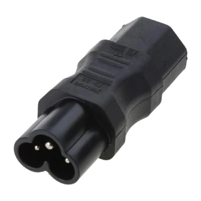 Image of IEC 320 3 Pin C13 Female To Male Cloverleaf Plug Power Adapter Converter