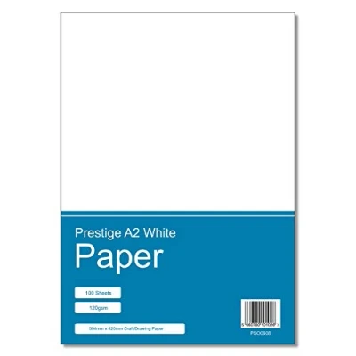 Image of Prestige A2 White Craft Paper 120gsm (594mm x 420mm) 100 Sheets