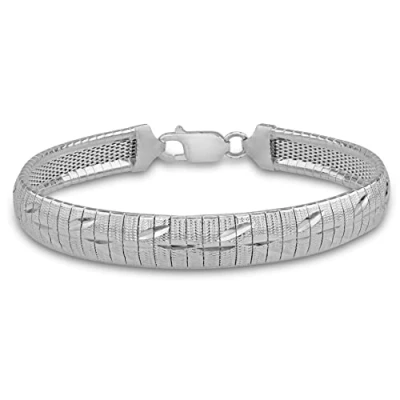 Image of Tuscany Silver Women&#039;s Sterling Leaf Patterned Cleopatra Bracelet