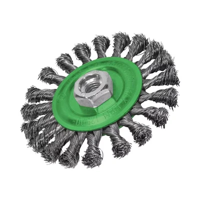 Image of Flat Twist Knot Wire Brush 115 x 12mm M14x2 Bore, 0.35mm Stainless Steel