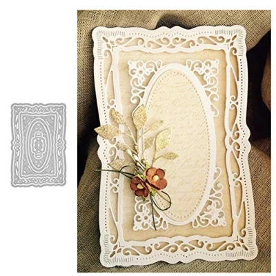 Image of 7Pcs Cutting Dies Set for Card Making, YunTrip Rectangular Lace Frame Metal DIY Scrapbook Stencil Mold Album Embossing Photo Crafts Paper Cards Decorative Craft