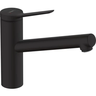 Image of hansgrohe 74806670 Zesis M33 Single Lever Kitchen Mixer Tap 150 Low Pressure/Open Water Heater, 1Jet Matte Black, Auslaufhöhe 150mm / 1 Strahlart