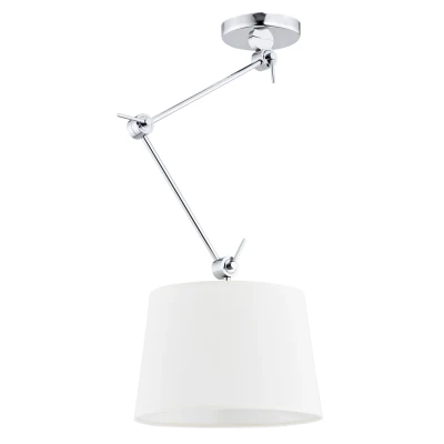 Image of Zakyntos Dome Pendant Ceiling Light White, Chrome