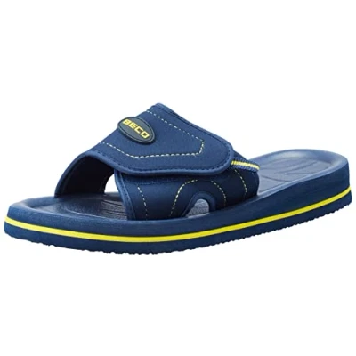 Image of Beco Unisex Footbed Mules, Velcro Bandage, Blue Yellow 62, 7.5 UK